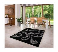 MDEKOR Alfombra para salón, dormitorio, comedor, 120 x 170 cm, color negro, con certificado Öko-Tex