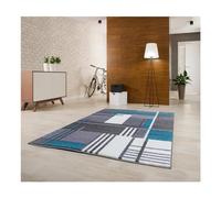 MDEKOR Alfombra para salón, dormitorio, comedor, 80 x 150 cm, color gris turquesa, certificado Öko-Tex