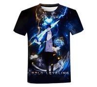 MDEM Camiseta con Estampado 3D De Manga De Anime De Nivel Individual para Verano, Ropa De Calle Informal para Hombre Y Mujer, Camiseta De Gran Tamaño con Cuello Redondo-style1||L