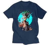 MDEM Dr. Stone Senku Camiseta De Animación Japonesa Ropa Estética Camisa De Verano Camiseta Alta para Hombres-color7||XS