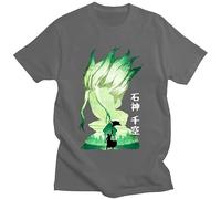 MDEM Dr. Stone Senku Japan Animation T - Shirt Boys White Retro Clothing Fast Dry Men 's T - Shirt Pattern-color8||XXL