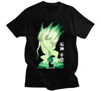 MDEM Dr. Stone Senku Japan Animation T - Shirt Boys White Retro Clothing Fast Dry Men 's T - Shirt Pattern-color4||XXL