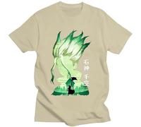 MDEM Dr. Stone Senku Japan Animation T - Shirt Boys White Retro Clothing Fast Dry Men 's T - Shirt Pattern-color7||XL