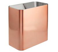 mDesign Cubo de basura rectangular - Cubo de basura compacto para baño, oficina y cocina con suficiente espacio para la basura - Papelera metálica - Color rosa