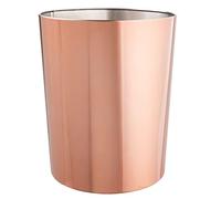 mDesign Cubo de basura redondo - Cubo de basura compacto para baño, cocina y oficina con suficiente espacio para la basura - Papelera de metal - Oro rosa