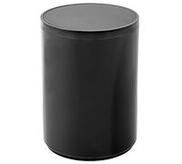 mDesign Cubo de basura redondo pequeño para baño o dormitorio, práctico cubo de basura pequeño con tapa oscilante, color negro