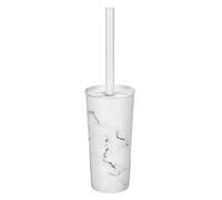 mDesign Escobilla de Inodoro y Soporte de Acero Inoxidable, Organizador de Almacenamiento Compacto y Moderno, Limpiador para Inodoro - Pistón de Limpieza Resistente para baño, colección Mirri, mármol