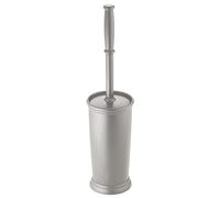 mDesign - Escobilla de Inodoro y Soporte Independiente de plástico - Escobilla de Inodoro Compacto para el Cuarto de baño, Accesorio de Inodoro Antideslizante y Resistente, Color Gris
