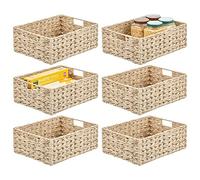 mDesign Juego de 6 cestas de almacenamiento para baño y dormitorio, cestas organizadoras de armario para ropa, zapatos y accesorios, color crema/beige