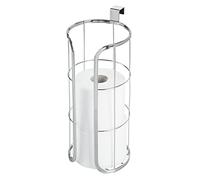mDesign Portarrollos de Papel higiénico Colgante, Soporte suspendido en Cisterna, Almacenamiento de Rollo de Papel higiénico para Tres Rollos de Repuesto, Color Plateado