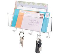 mDesign range courrier et boite à clés - pour le rangement de vos clefs, lettres et brochures - porte courrier mural pour l'entrée - transparent