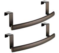 mDesign Soporte Curvado para Toallas de Cocina sobre el gabinete, Paquete de 2, Bronce