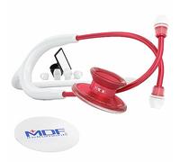MDF® Acoustica® Deluxe Estetoscopio ligero de doble cabeza - Garantía de por vida & Programa-piezas-gratuitas-de-por-vida - Rojo/Blanco (MDF747XP-R29) Visita la Store de MDF Instruments