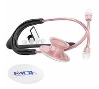 MDF® Acoustica® Deluxe Estetoscopio ligero de doble cabeza - Garantía de por vida & Programa-piezas-gratuitas-de-por-vida - Oro Rosa y Negro (MDF747XP-RG11) Visita la Store de MDF Instruments
