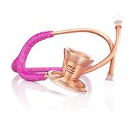 MDF Glitter Rosa/Oro Rosa ProCardial Estetoscopio de Cardiología, Titanio Ligero, MDF797TPGLRG + MDF Portátil Estuche Rígida para Estetoscopio - Mediano (MDFSCM12)