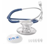 MDF Instruments Acoustica Fonendoscopio ligero de doble cabeza - GarantÌa-de-por-vida & Programa-piezas-gratuitas-de-por-vida, Azul Marino, MDF747XP04