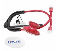 MDF Instruments Acoustica Fonendoscopio ligero de doble cabeza - GarantÌa-de-por-vida & Programa-piezas-gratuitas-de-por-vida, Rojo/Negro,MDF747XPR11