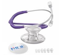 MDF Instruments MDF747XP-08 Acoustica® Deluxe, Estetoscopio ligero de doble cabeza - Garantía-de-por-vida & Programa-piezas-gratuitas-de-por-vida (Morado)