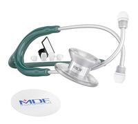 MDF Instruments MD One Epoch Titanio Fonendoscopios para adultos, sin partes de vida patas, (MDF777T21), verde y plateado