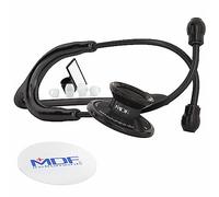 MDF Instruments MDF747XP Acoustica® Deluxe, Estetoscopio ligero de doble cabeza - Garantía de por vida & Programa-piezas-gratuitas-de-por-vida (Todo Negro)