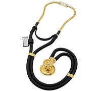 MDF Instruments Sprague Rappaport - Estetoscopio doble cabeza con membrana convertible adulto, pedi·trica e infantil, Negro y Oro (MDF767-K11)