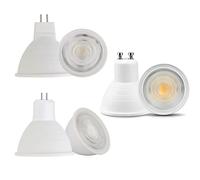 MDFCWJATHI 10-Pack, LED COB Spotlight AC110V GU5.3/GU10/MR16 7W 24 Degree Dimmable Chandelier Lamp Table Light Household Bulbs(Cold White,GU5.3 7W 110V)