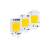 MDFCWJATHI 3pcs Real Power 220V 110V COB LED Chip 50W 30W 20W Smart IC COB Diode LED Beads DIY Spotlight Floodlight F6040 Not Need Driver(20w f6040,220V_Warm White)
