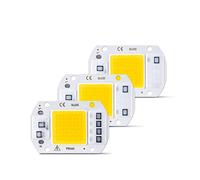MDFCWJATHI Pack of 3, LED Diode Matrix Chip Lamp AC110V 20W/30W/50W Outdoor COB Spotlight Smart IC No Floodlight Light Source Household Bulbs(Warm White,20W 110V)