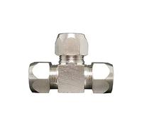 MDFCWJATHI Pipe Fittings 4/6/8/10/12/14/16mm Outer Diameter Pipe Equal Diameter Tee, Tee Compression Joint, Suitable for Nickel-Plated Brass Water Gas Fuel (Color : 8 10 8mm) MDFCWJATHI