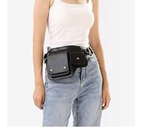 MDFCZXP Bolsa de Almacenamiento Multifuncional Estilo Medieval del Renacimiento para Cintura, para Hombres y Mujeres,Negro,34CM