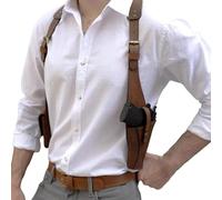 MDFCZXP Bolso de Hombro Retro Medieval con Correas - Funda de Pistola de Cuero PU - Soporte de Arma Ajustable con Cordones Cosplay para Hombres y Mujeres,Marrón,20c