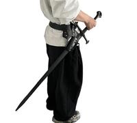 MDFCZXP Cinturón Medieval Porta Espada - Accesorio de cinturón de Espada Funda Trasera de Espada de Cuero - para interpretación de Drama Fotografía COS, Vestir de Halloween,Negro,15cm