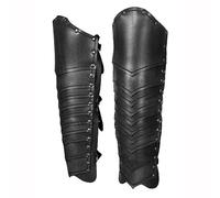 MDFCZXP Cubrepiernas de Guerrero Retro Fundas de Botas de protección de piernas de Armadura gótica Ajustable para Hombres y Mujeres Cosplay,Negro,40cm