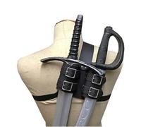 MDFCZXP Espada de Hombro Medieval - Conjunto de Espada de Doble Mano del cinturón PU de Hombro Trasero Retro - Funda de Espada de Cuero PU Ajustable - Accesorio de Cuchillo,B1,4inch