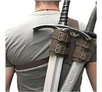 MDFCZXP Espada de Hombro Medieval - Conjunto de Espada de Doble Mano del cinturón PU de Hombro Trasero Retro - Funda de Espada de Cuero PU Ajustable - Accesorio de Cuchillo,B2,4inch