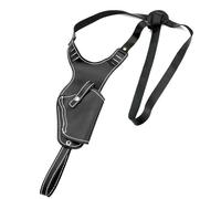 MDFCZXP Funda de Cuero de Vaca con Doble Correa para el Hombro Funda Oculta para Armas con Cordones para Cosplay para Hombres y Mujeres,Negro,10cm