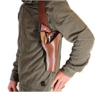 MDFCZXP Funda de Cuero Medieval Hombro Oculto Funda de Pistola Retro Pistolero de Vaquero Occidental para Mujeres y Hombres,Marrón,10cm