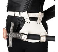 MDFCZXP Funda De Espada De Caballero Medieval - Cinturón Circular Medieval con Bufanda Y Remachado - Cinturón De Caballero De Steam Punk Ajustable - para Hombres Adultos Larp,A2,5inch