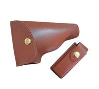 MDFCZXP Funda de Pistola Protectora Retro de un Solo botón y Doble botón para Exteriores Funda de Pistola de Cuero para Caza al Aire Libre,A,17cm