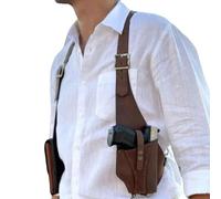 MDFCZXP Funda táctica de Doble Hombro para Axilas, Funda Invisible de extracción rápida, para Accesorio de Disfraz de Cosplay Larp,Marrón,20cm