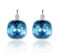 MDFUN - Pendientes colgantes brillantes con cristales de Swarovski, chapado en oro blanco de 14 quilates, hipoalergénicos, joyas para mujeres y niñas