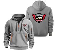 MDGCXYY Sudadera con Capucha para Hombre 1/4 para I.s.l.e of M.a.n T..t Jerséis Sudadera Cómoda con Capucha Ropa Deportiva De Manga Larga con Cremallera hasta La Mitad Abrigos con Capucha Huise-1 XL