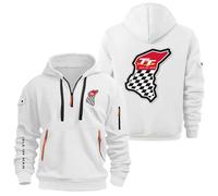 MDGCXYY Sudadera con Capucha para Hombre 1/4 para I.s.l.e of M.a.n T..t Jerséis Sudadera Cómoda con Capucha Ropa Deportiva De Manga Larga con Cremallera hasta La Mitad Abrigos con Capucha White-3 3XL