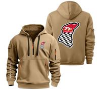 MDGCXYY Sudadera con Capucha para Hombre 1/4 para I.s.l.e of M.a.n T..t Jerséis Sudadera Cómoda con Capucha Ropa Deportiva De Manga Larga con Cremallera hasta La Mitad Abrigos con Capucha Khaki-3 XL