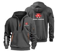 MDGCXYY Sudadera con Capucha para Hombre M.A.SS.EY Sudadera Informal de Manga Larga con Capucha y Cremallera de 1/4 Sudadera con Capucha para Exteriores Gray-2 3XL