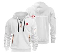 MDGCXYY Sudadera con Capucha para Hombre M.A.SS.EY Sudadera Informal de Manga Larga con Capucha y Cremallera de 1/4 Sudadera con Capucha para Exteriores White-1 Samll