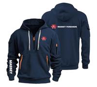 MDGCXYY Sudadera con Capucha para Hombre M.A.SS.EY Sudadera Informal de Manga Larga con Capucha y Cremallera de 1/4 Sudadera con Capucha para Exteriores Navy-1 XL