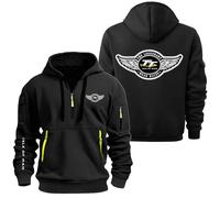 MDGCXYY Sudadera con Capucha para Hombre, Media Cremallera, para I.s.l.e of M.a.n T..t, Entrenamiento, Running, Sudadera con Capucha Activa con Bolsillos, Abrigo con Capucha Black-3 Medium