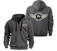 MDGCXYY Sudadera con Capucha para Hombre, Media Cremallera, para I.s.l.e of M.a.n T..t, Entrenamiento, Running, Sudadera con Capucha Activa con Bolsillos, Abrigo con Capucha Gray-3 L