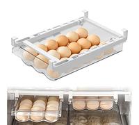 MDHAND Organizador de huevos para cajones, con riel deslizante y mango, organizador de huevos Frigerator y ahorra espacio en el frigorífico, para hasta 18 huevos (organizador de huevos)